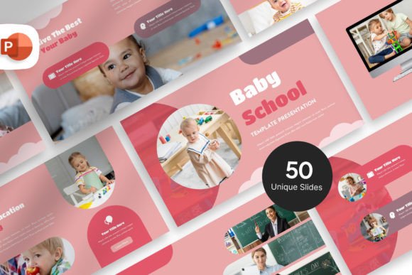 Baby School PowerPoint Template: A Modern Solution for Your Business Pitch